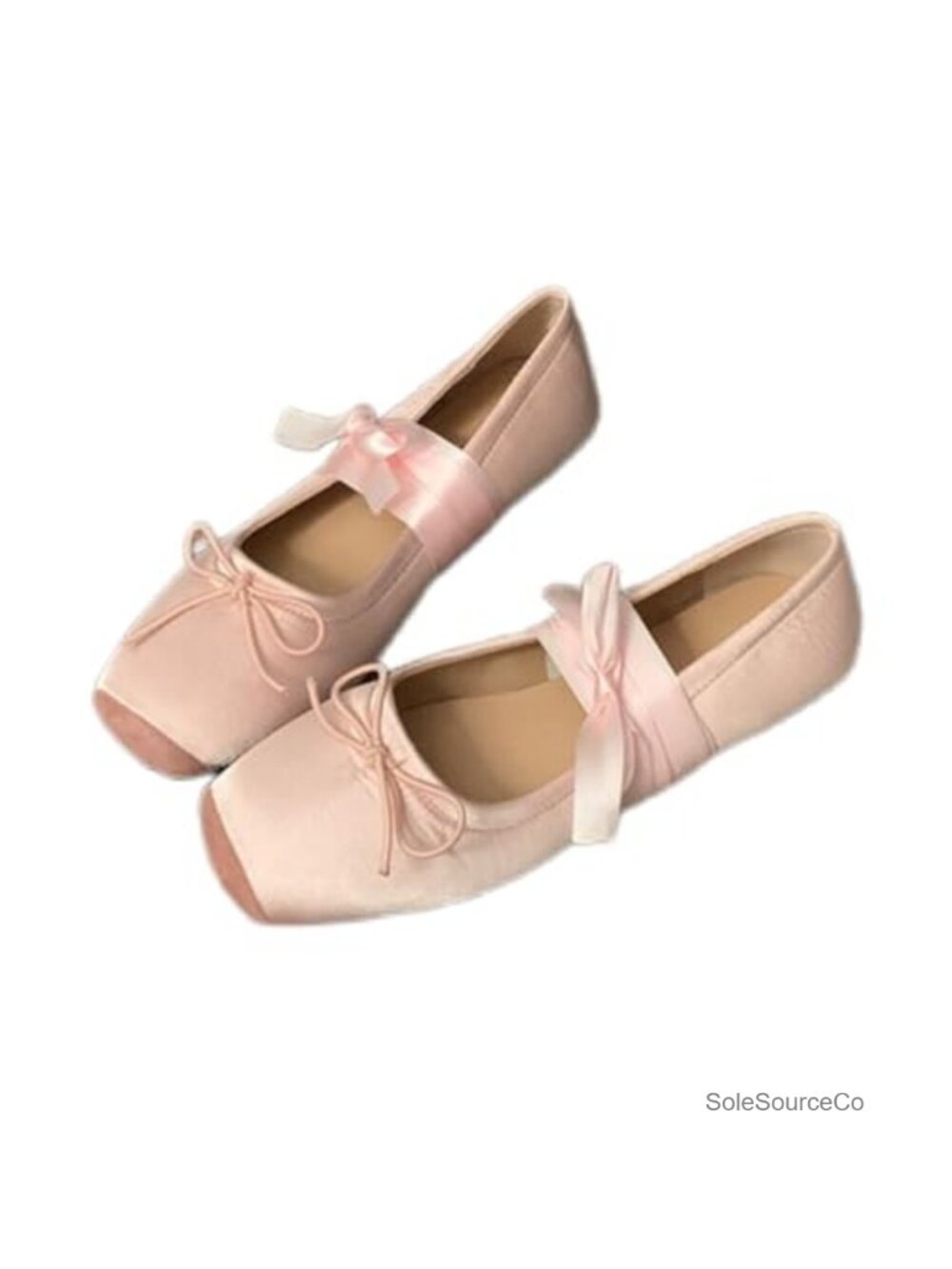 Lace Up Ankle Strap Ballet Flats Square Toe Floral Dressy Flats